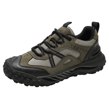 Jeep/Outdoor Hiking Shoes for Men, Popcorn Shock-Absorbing Sports Hiking Shoes, Breathable, Non-Slip, Wear-Resistant, Height-Increasing Casual Shoes