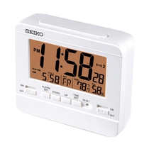 (Travailleur autonome) SEIKO Japan Seiko Clock Electronic Clock Calendar Meter Double Group Sleeping Electronic Alarm Clock Battery