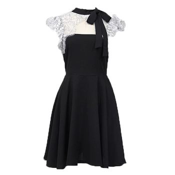 Lace dress plus size women fat slim fairy super fairy temperament sexy off-shoulder dress small dress skirt summer