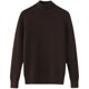 Integrated velvet inner wear large size half-high neck warm sweater