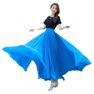 720 degree large hem skirt flowing gauze skirt xinjiang dance clothes