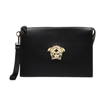 (Self-operated) Versace Mens Casual Cow Leather Metal Clutch Bag