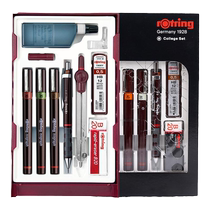German rotring red ring needle tube pen master suit can add ink hook pen hand drawing design Architectural engineering professional grade drawing pen clear lotion ink original replacement pen 0 1-0 1-0 8mm 8mm