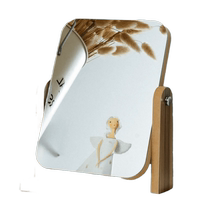 Nordic style makeup mirror with light bedroom large desktop dressing mirror lamp table vertical light luxury