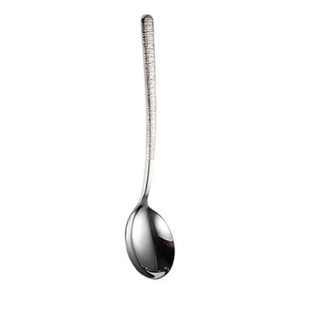 New light luxury eating spoon stainless steel drinking spoon food grade tableware household long handle round spoon cute tablespoon