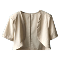 Short-sleeved suit cardigan jacket for women summer new style high-end temperament sun protection shawl short suspender outer top