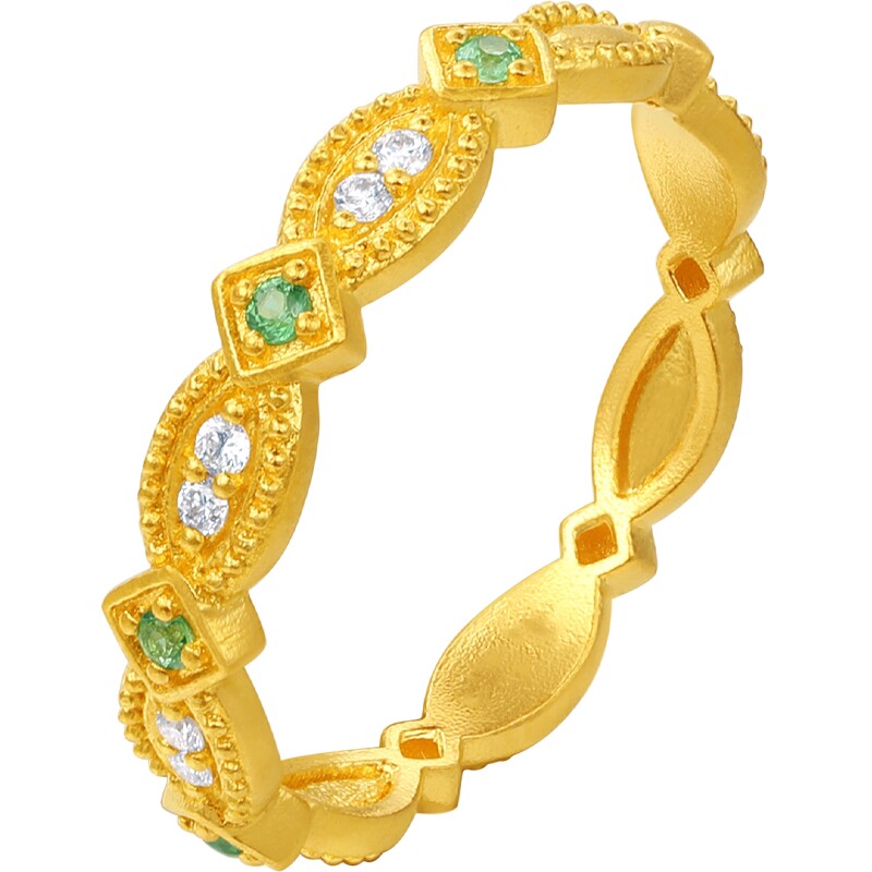 Trendy Acer Starry Shadow Gold Diamond Garnet Ring Pure Gold Ring Hand Decoration 5G Fashion Inlaid Dot Diamond W