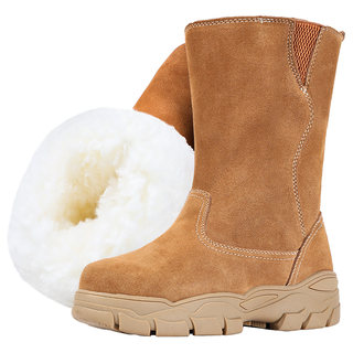 皮毛一体雪地靴男加厚保暖东北大棉鞋冬季高帮防滑羊毛靴蒙古马靴