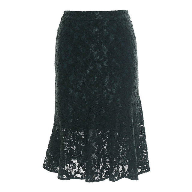 Monsoon autumn and winter asymmetrical lace fishtail skirt