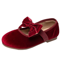 Red Dragonfly Girl Shoes Spring New Dance Shoes Girl Soft Soft Soft Soft Soft Soft Festival Red Mary Jane Shoes