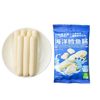 U先【小鹿蓝蓝推荐_海洋鳕鱼肠70g】营养儿童零食品牌送辅食谱