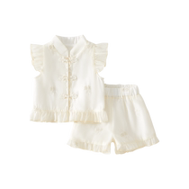 Girls Suits Summer Clothes 2024 New Childrens Fashionable Childrens Clothes Baby National Style Two-piece Set Summer Trend