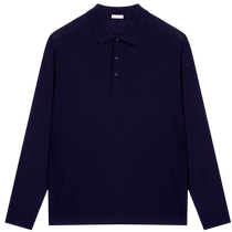 ERDOS spring and summer mens polo collar sweater solid color slim long-sleeved temperament commuter casual pullover comfortable