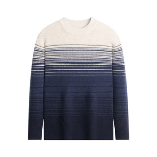 杉杉男士新款纯羊毛针织衫秋冬季爸爸内搭条纹上衣保暖打底衫毛衣