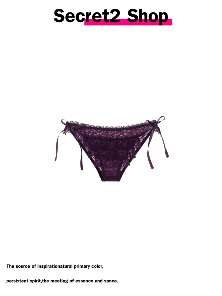 Secret2 Shop: Deep Purple Outfit - Seductive and Sexy Hot Girl with Bow and Lace Tie - 2025 Pure and Alluring Style