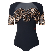 Dambao Rolatine Dancing Practice of the summer mid-sleeve Bring your own chest cushion one-piece clothing fashion national standard dance blouses womens new