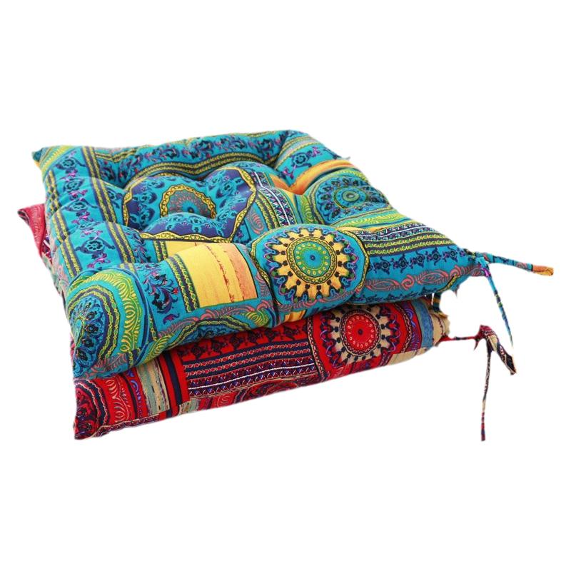 Thai ethnic style cotton and linen cushions with straps and cotton cushions