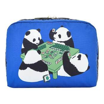 LeSportsac Lebo Shi 2024 New Panda Mahjong Panda Bag Cute Coin Purse Women's Cosmetic Bag