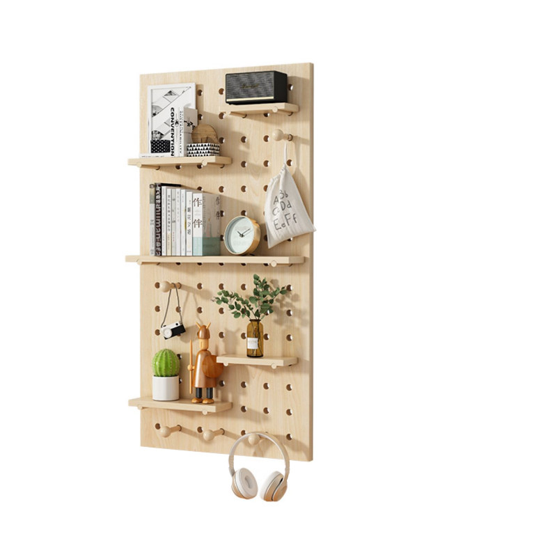 Solid wood hole board custom wall storage rack wooden storage wall hanging into the entrance hall display rack bookshelves partition board