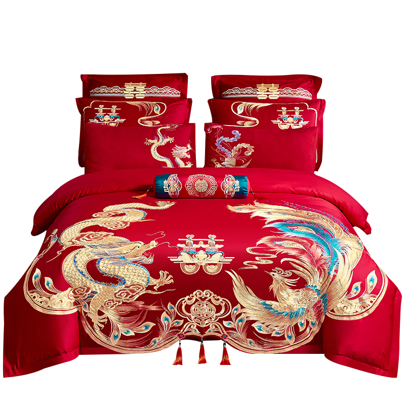 100 wedding four-piece set pure cotton boutique embroidery