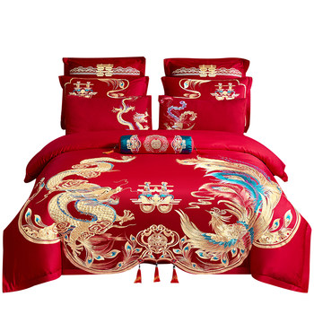 100 wedding four-piece set pure cotton boutique embroidery