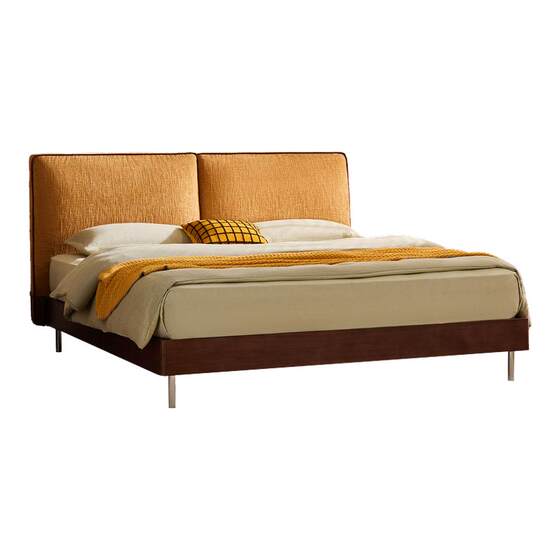 Xilinmen simple soft-packed solid wood bed