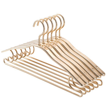 Good wife clothes drying rack space aluminium alloy clothes hanging suit wide shoulder non-slip seamless thick clothes hanger clothes support