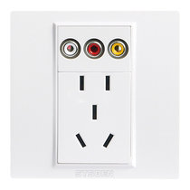 Type 86 concealed multimedia three-hole audio and video with 5-hole power socket five-hole AV Lotus audio and video socket