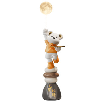 When the time comes, the violent bear large-scale floor-standing ornaments light luxury living room tv cabinet sofa side decorations housewarming gift
