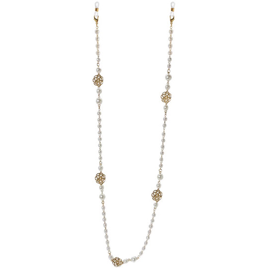 Clove 山茶花口罩链女潮款韩国眼镜挂脖链小众设计珍珠装饰挂链条