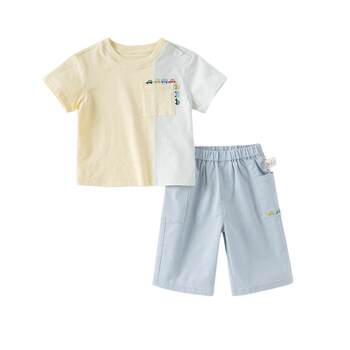 ຊຸດໂສ້ງຂາສັ້ນເດັກນ້ອຍ david bella 2026 summer boys casual thin short-sleeved t-shirt pants set two-pieces