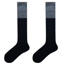 Night teaching room jk calf socks for women spring and autumn pressure stovepipe black and gray splicing socks half tube color matching over the knee long tube