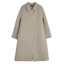 ELLE Alpaca Rabbit Hair Long Double-sided Wool Coat Womens 2024 Winter New Casual Simple Wool Coat