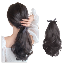Pear flower curly short ponytail wig for women fluffy strapped low ponytail natural artificial hair long hair high ponytail wig braids