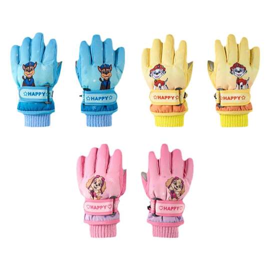 汪汪队儿童滑雪手套冬保暖加绒玩雪男童户外玩雪手套宝宝防风防水