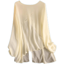Ice silk micro-transparent sunscreen blouse for women in summer thin style with skirt and suspenders to wear with new Chinese style Chinese style T-shirt top
