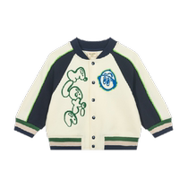 Maradin Childrens Clothing Childrens Jacket 2024 Spring New Contrast Color Raglan Sleeve Embroidered Baseball Jacket for Boys and Girls