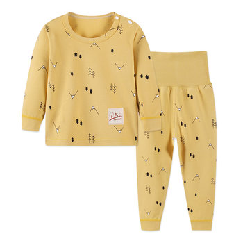 Children's high-waist pure cotton long-sleeved autumn coat suit for boys and girls
