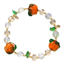 Persimmon Ruyi Natural Stone Crystal Bracelet Forest Style Small Fresh Simple Persimmon Korean Girls Niche Bracelet