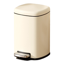 Household stainless steel trash can for living room light luxury bedroom kitchen large capacity bathroom with cover foot-operated good-looking
