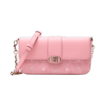 (Self-operated) MCM Womens Mode Travia Small Flap Shoulder Crossbody Bag Pink