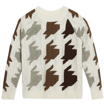 (100% cashmere) erdosKIDS 2024 early autumn new round neck cable knitted pure cashmere childrens sweater