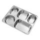 304 stainless steel dining tray Student staff canteen fast food tray adult separate rice tray four grid five grid tableware