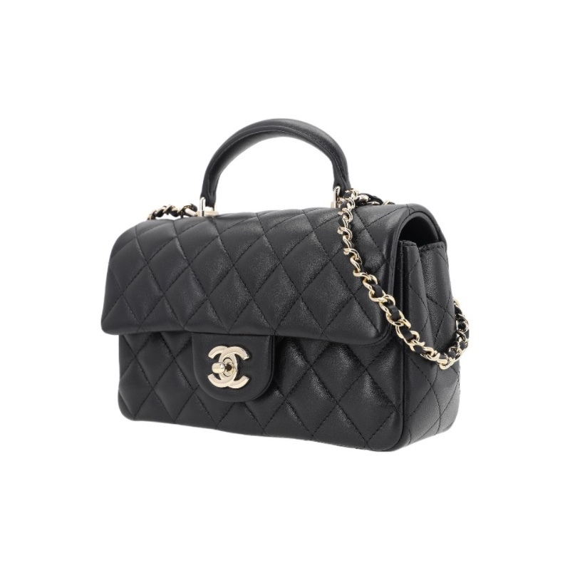 9.9 New Chanel/Chanel Classicflap Cfmini Black Lambskin Women's Mini Crossbody Bag 9.9 New Chanel/Chanel Classicflap Cfmini Black Lambskin Women's Mini Crossbody Bag