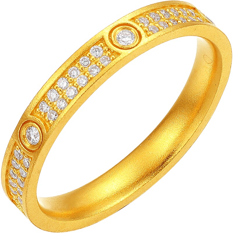 Saturday blessing gold inlaid diamond ring for women