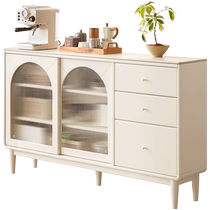 Genji Muyu solid wood slate sideboard cream style ultra-thin wall storage cabinet restaurant cabinet side cabinet