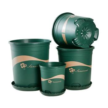 ຮຸ່ນທີສອງຂອງ Qingshan pot-controlled pot pot-gallon flower pot, a large clearance green radish gallon pot, breathable plastic pots grow up pot flower pot