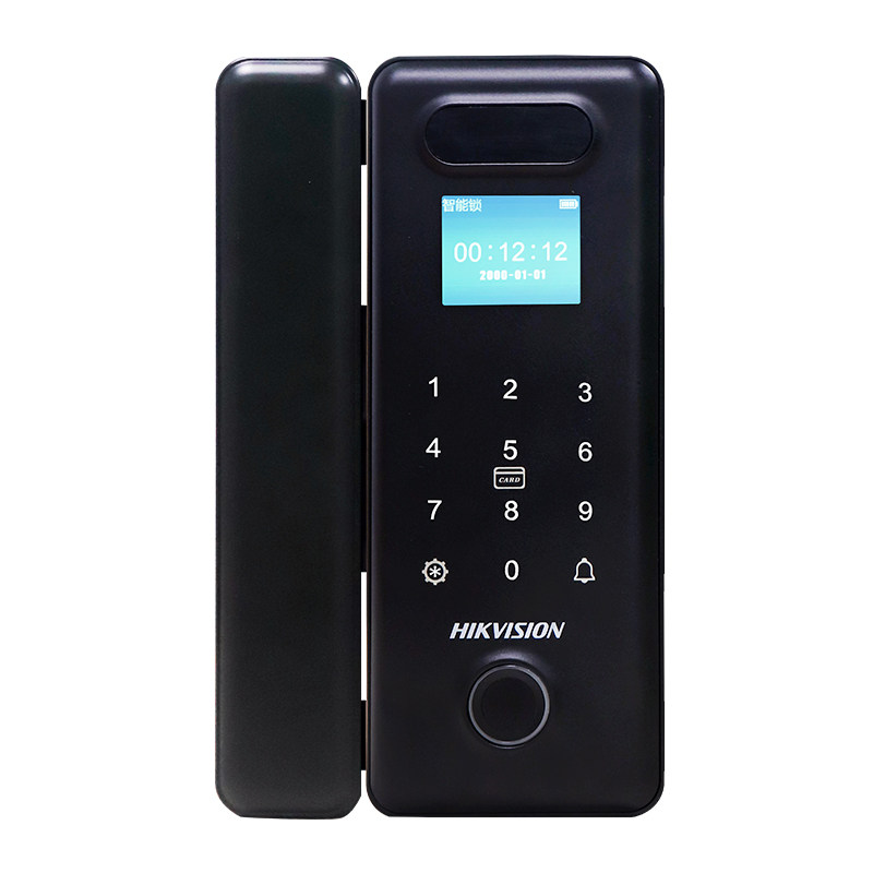 Hikvision glass door smart lock double door frameless office fingerprint lock electronic password lock access control