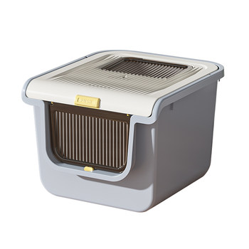 Fully enclosed extra large cat litter box, anti-splash toilet, deodorant, anti-sand top integrated extra-large cat litter box