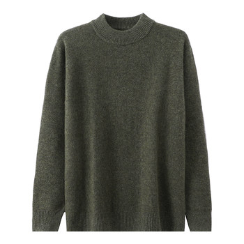 New autumn and winter half turtleneck men's pure cashmere sweater thickened pullover sweater loose casual knitted bottoming shirt for men New autumn and winter half turtleneck men's pure cashmere sweater thickened pullover sweater loose casual knitted bottoming shirt for men